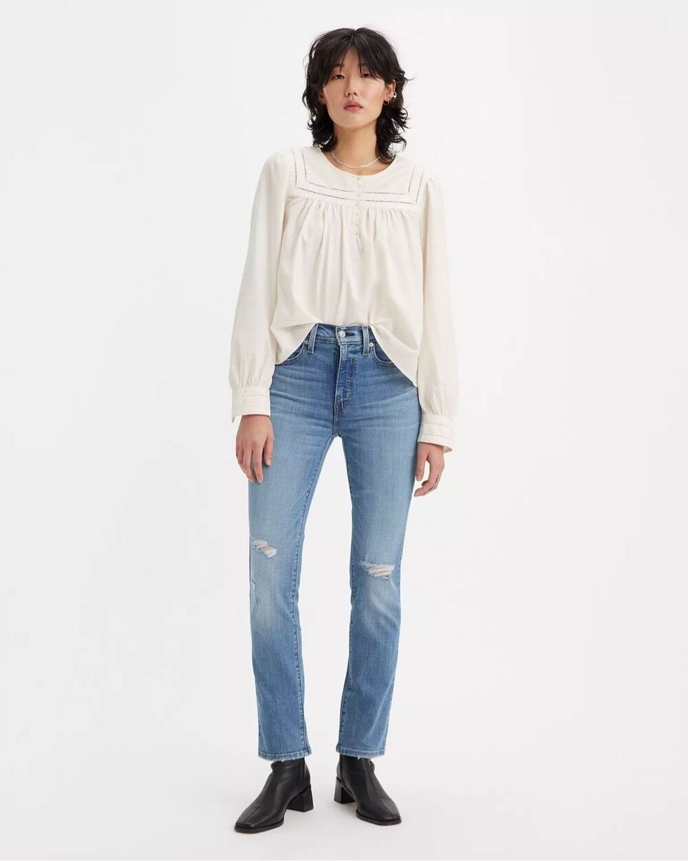 Levi’s 724 High Rise Straight Slim Jeans Wondrous Time Medium Wash 26x30 - Picture 3 of 7